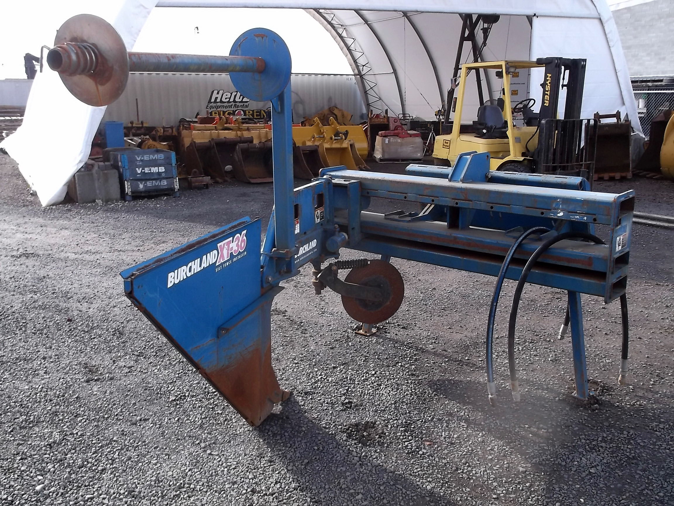 Attachment Zone Used 72" Universal Skid Steer Silt Fence Plow For Sale