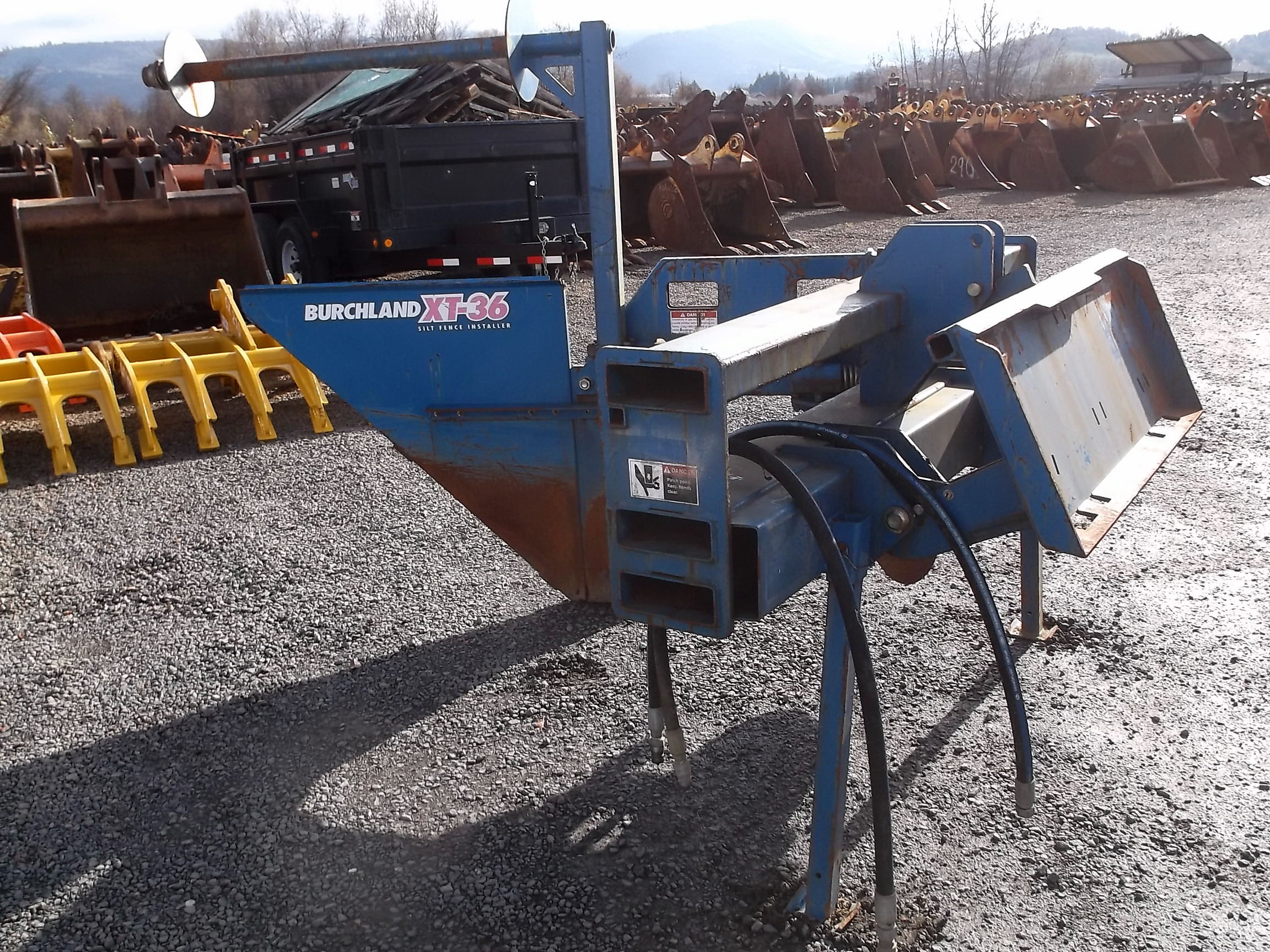 Attachment Zone Used 72" Universal Skid Steer Silt Fence Plow For Sale