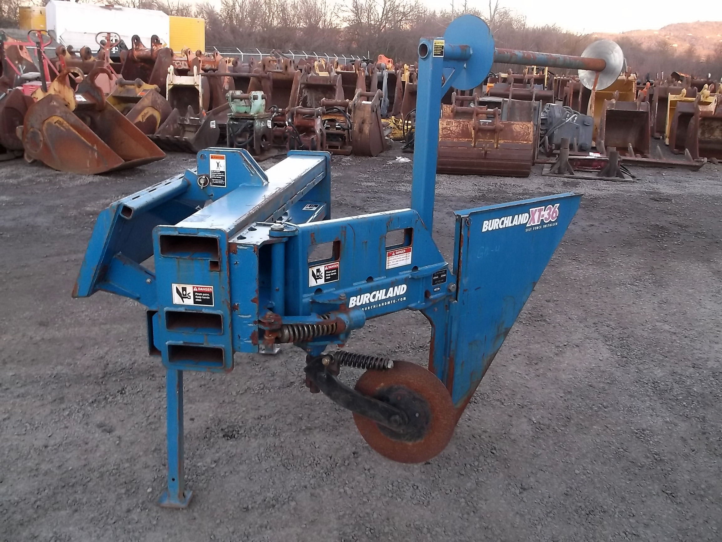 Attachment Zone Used 72" Universal Skid Steer Silt Fence Plow For Sale