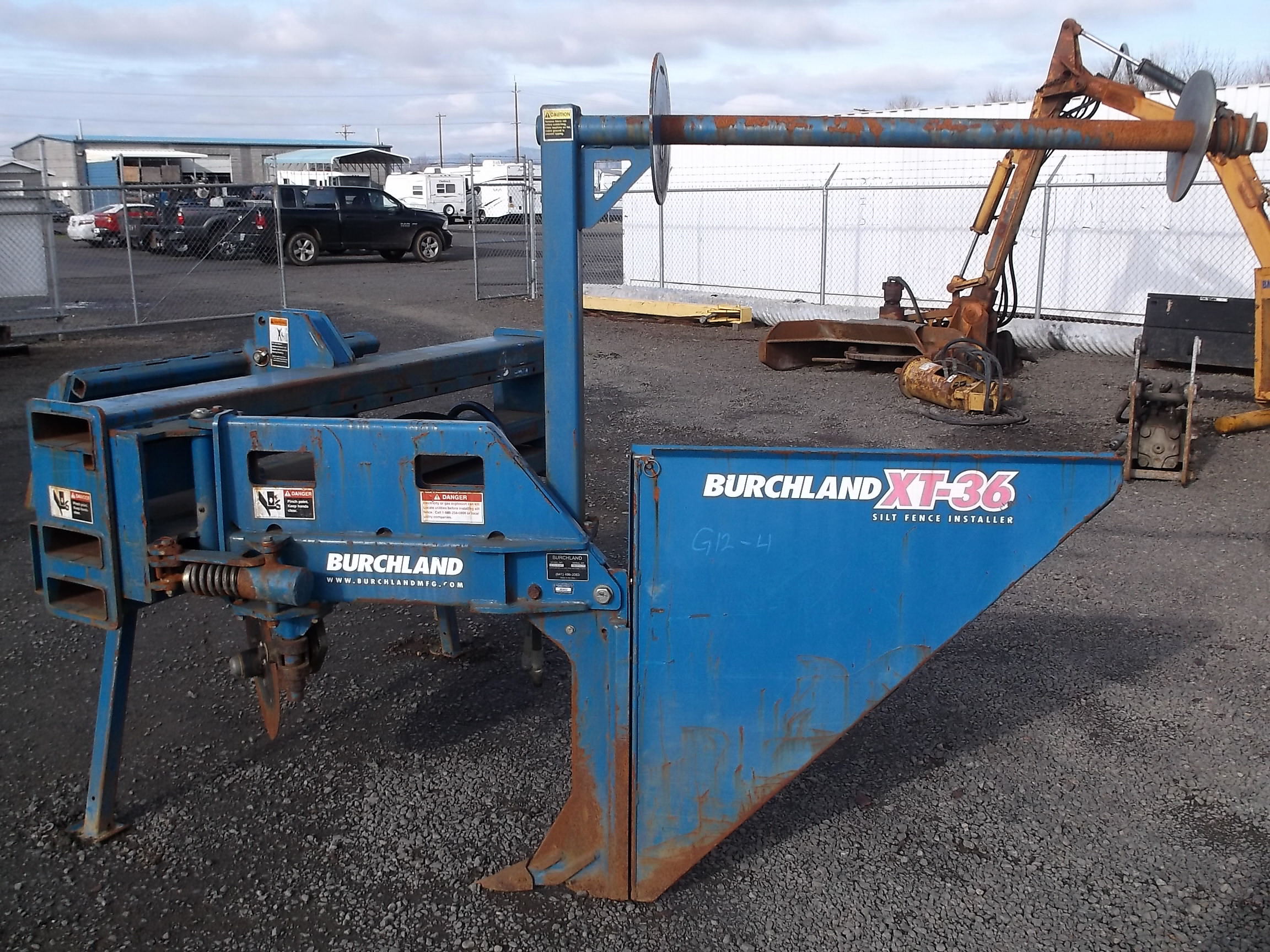 Attachment Zone Used 72" Universal Skid Steer Silt Fence Plow For Sale