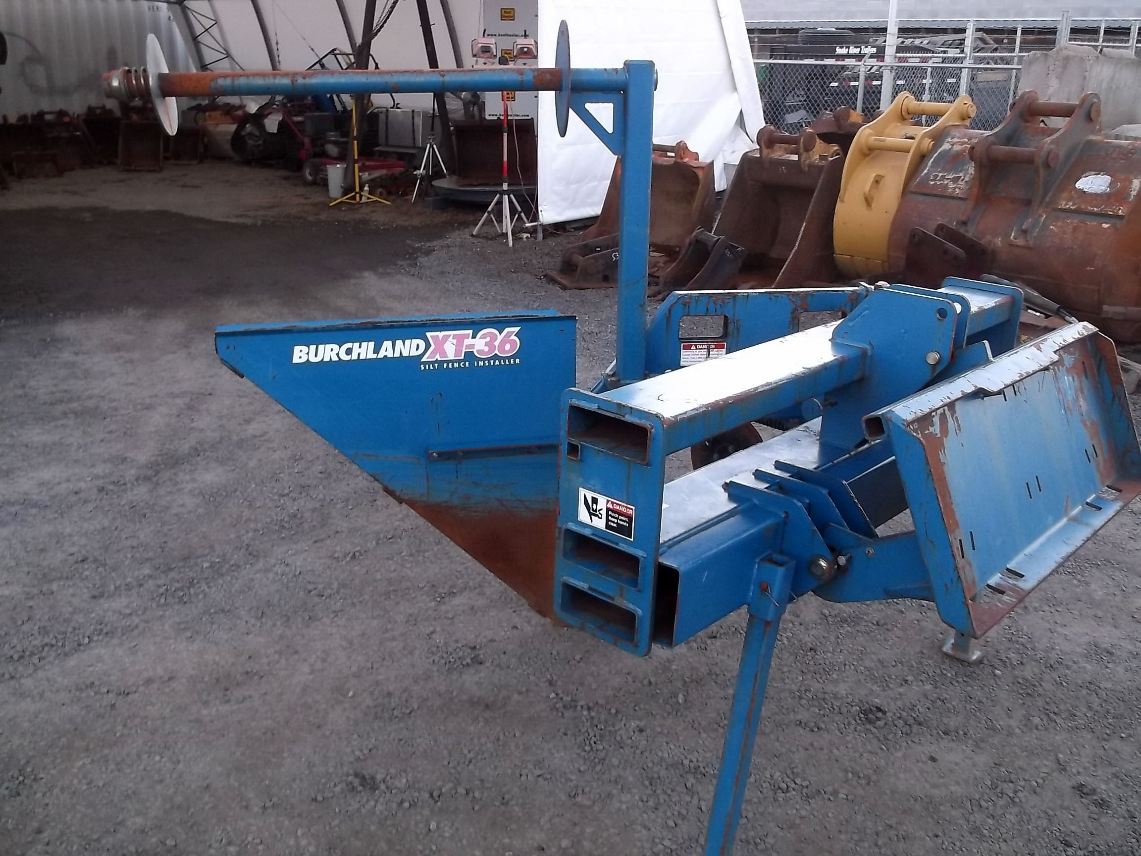 Attachment Zone Used 72" Universal Skid Steer Silt Fence Plow For Sale